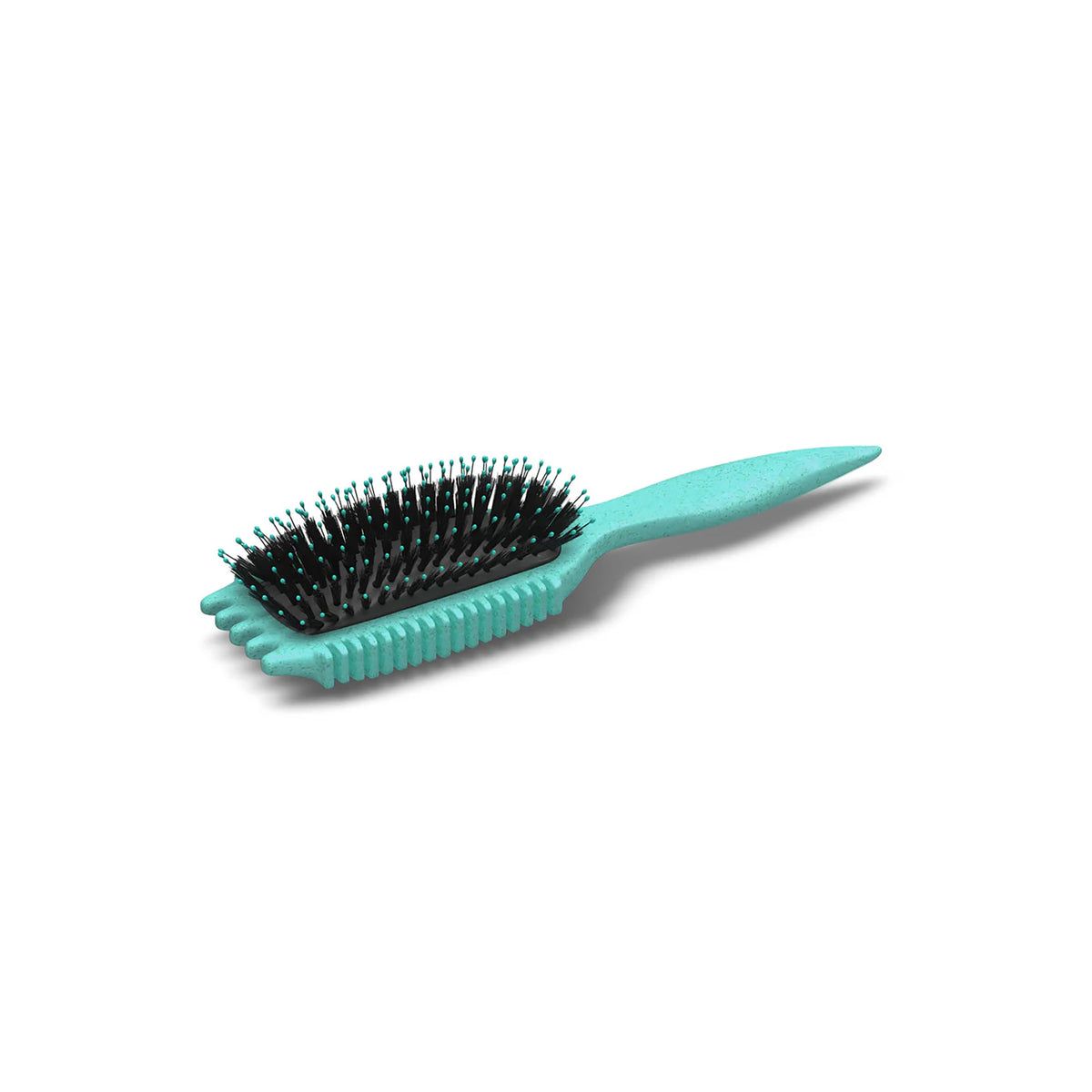 Turkis Bounce Curl Define EdgeLift Brush med sorte børstepigge og ergonomisk håndtag til præcis styling af krøller.